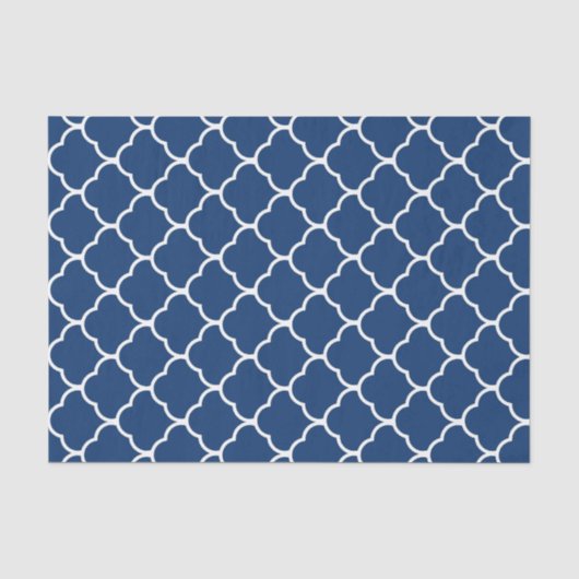 Navy Elegant Moroccan Design Tissuepapier (Voorkant)