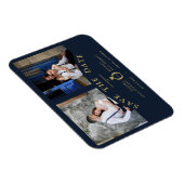 Navy Elegant Roze 2 Foto's Verfijnd huwelijk Magneet (Rechterzijde)