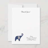 Navy Elephant Baby shower Dank u wel notities / jo (Voorkant)