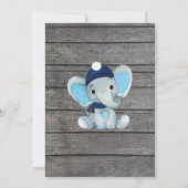 Navy Elephant Baby shower Predication Advice card Kaart (Achterkant)