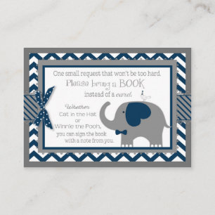 Navy Elephant Bird Breng een Boek Kaart