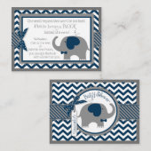 Navy Elephant Bird Breng een Boek Kaart (Voorkant / Achterkant)