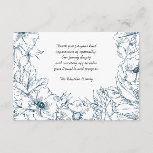 Navy Embrace - Bereavement Dank u Notecard Bedankkaart