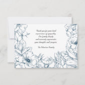 Navy Embrace - Bereavement Dank u Notecard Bedankkaart (Voorkant)