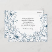 Navy Embrace - Bereavement Dank u Notecard Bedankkaart (Voorkant / Achterkant)