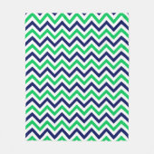 Navy, Emerald, White Large Chevron ZigZag Pattern Fleece Deken (Voorkant)
