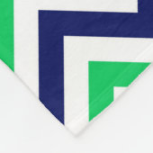 Navy, Emerald, White Large Chevron ZigZag Pattern Fleece Deken (Hoek)
