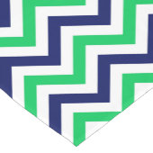 Navy, Emerald, White Large Chevron ZigZag Pattern Korte Tafelloper (Hoek)