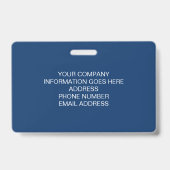 Navy Employee Name Badge met Logo en QR-code (Achterkant)