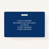 Navy Employee Name Badge met Logo en QR-code (Achterkant)