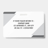 Navy | Employee Photo ID Company Security Badge (Achterkant)