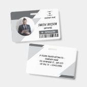 Navy | Employee Photo ID Company Security Badge (Voor- en achterkant)