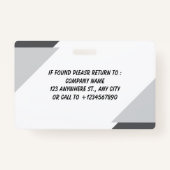 Navy | Employee Photo ID Company Security Badge (Achterkant)