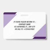 Navy | Employee Photo ID Company Security Badge (Achterkant)