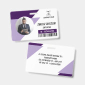 Navy | Employee Photo ID Company Security Badge (Voor- en achterkant)