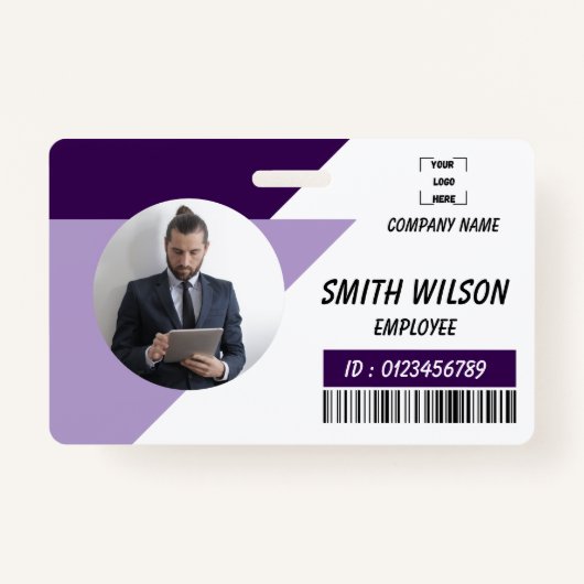 Navy | Employee Photo ID Company Security Badge (Voorkant)