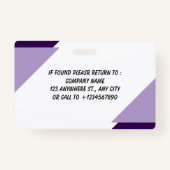 Navy | Employee Photo ID Company Security Badge (Achterkant)