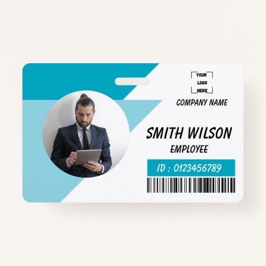 Navy | Employee Photo ID Company Security Badge (Voorkant)