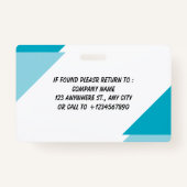 Navy | Employee Photo ID Company Security Badge (Achterkant)