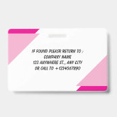 Navy | Employee Photo ID Company Security Badge (Achterkant)