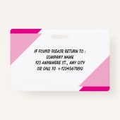 Navy | Employee Photo ID Company Security Badge (Achterkant)