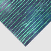 Navy en Aqua Blue Striped Pattern Tissuepapier (Detail)