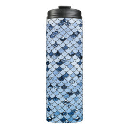 Navy en Aqua Mermaid Scales Thermosbeker