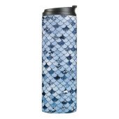 Navy en Aqua Mermaid Scales Thermosbeker (Gedraaid links)