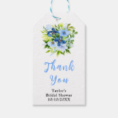 Navy en Baby Blue Floral Vrijgezellenfeest Bedankt Cadeaulabel (Voorkant)