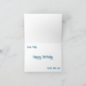 Navy en blauwgroen MTB fietser Verjaardag Kaart (Binnen)