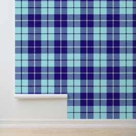 Navy en Bleke Blue Tartan Plaid Behang