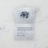 Navy en Blush Bloemen Trouwen Bedankt Card (Binnen)