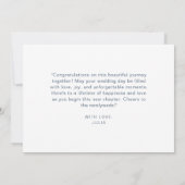 Navy en Blush Bloemenkrans Gelukkige Huwelijksdag Kaart (Achterkant)