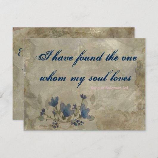 Navy en Blush  Briefkaart (Voorkant / Achterkant)