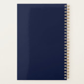 Navy en Blush Floral | Naam en monogram Planner (Achterkant)