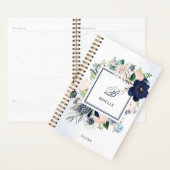 Navy en Blush Floral | Naam en monogram Planner (Display)