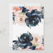 Navy en blush gender onthullen uitnodiging. kaart (Achterkant)
