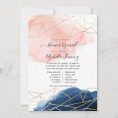 Navy en Blush Geometric Baby shower by Mail Kaart (Voorkant)