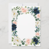 Navy en Blush Roze Waterverf Vrijgezellenfeest Kaart (Achterkant)