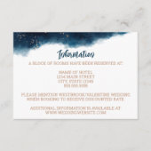 Navy en Bronzen Waterverf Bruiloft Informatiekaartje (Voorkant)