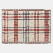 Navy en Cream Rustic Plaid Pattern Deken (Voorkant)