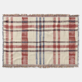 Navy en Cream Rustic Plaid Pattern Deken
