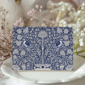 Navy en Cream Tortelduifjes Sla de Date Invitation Kaart