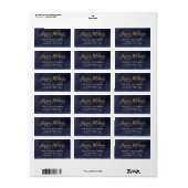 Navy en Faux Folie vakantie retour adres Etiket (Full Sheet)