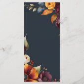 Navy en Gele Herfst Wildflower Bruiloft Menu (Achterkant)