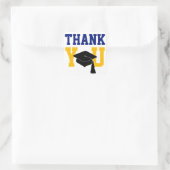 Navy en Gold Afstuderen Dank u Vierkante Sticker (Tas)