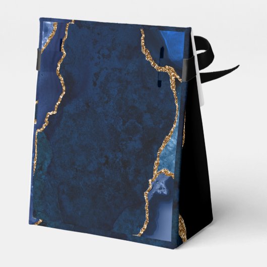 Navy en Gold Agaat Verjaardag Dank u Bedankdoosjes (Achterkant)