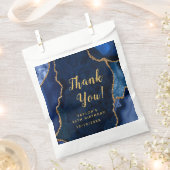 Navy en Gold Agaat Verjaardag Dank u Bedankzakje (Geknipt)