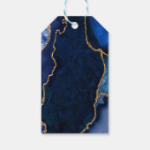 Navy en Gold Agaat Verjaardag Dank u Cadeaulabel (Achterkant)