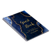Navy en Gold Agaat Verjaardag Gastenboek Notitieboek (Rechterzijde)